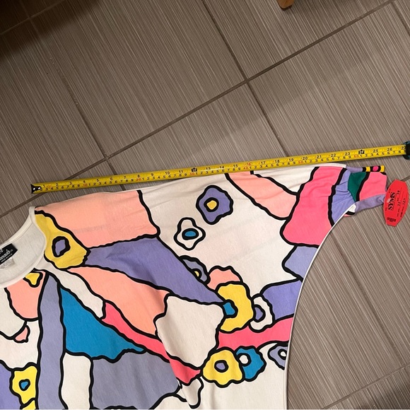 Vintage Abstract Geometric Shirt Oversized Colorful Peter Max vibes 2X 80s 90s - Picture 5 of 15